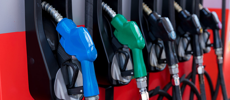 Fuel pumps at a gas station