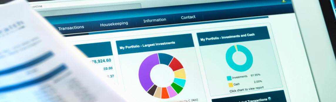 Financial website dashboard displaying “My Portfolio” investments