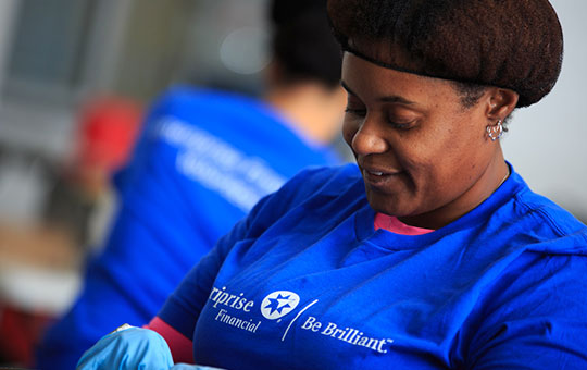 Photo of Ameriprise Financial volunteer during company-wide National Days of Service
