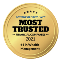 Investor's Business Daily Most Trusted 2021 Number 1 in Wealth Management logo