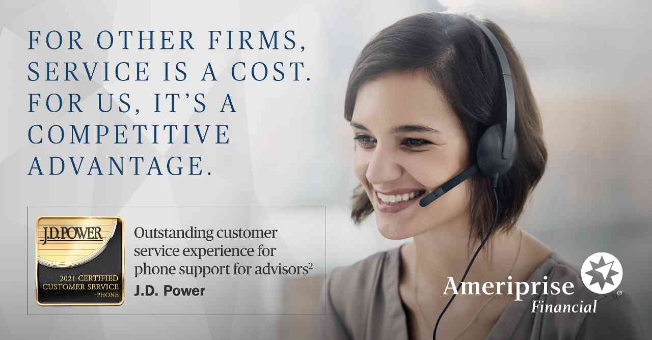 Ameriprise has been recognized by J.D. Power for providing “an outstanding customer service experience” for phone support for advisors.